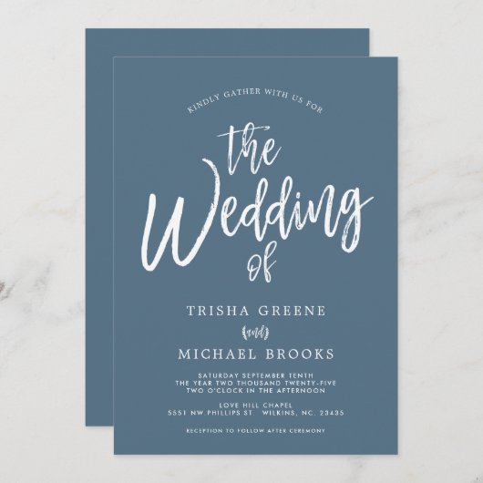 Aangepaste effen kleuren | dansscript | Bruiloft Kaart (Voorkant / Achterkant)