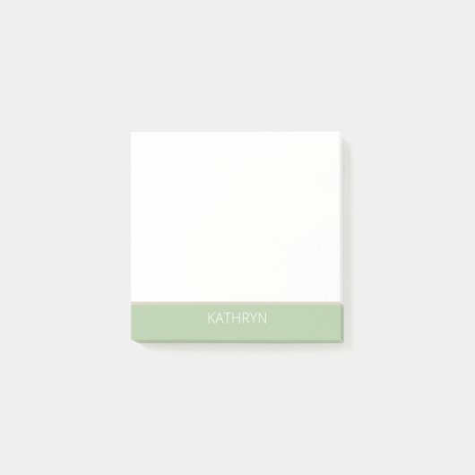 aangepaste effen saliegroen natuurlijke bruine lij post-it® notes (Voorkant)