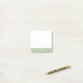 aangepaste effen saliegroen natuurlijke bruine lij post-it® notes (Op bureau)
