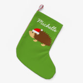 Aangepaste egel santa hat kinder Holiday Kleine Kerstsok (Voorkant (Hangend))