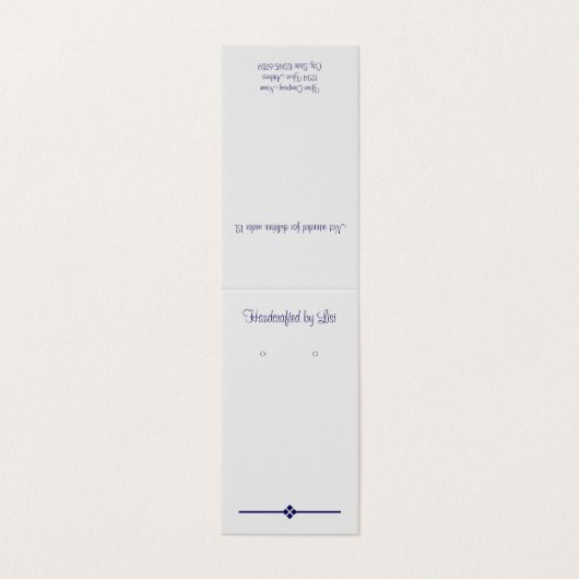 Aangepaste Eggshell Grey Tentfold Diamond oorkaart Visitekaartje (Buitenkant ongevouwen)