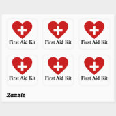 Aangepaste EHBO-kit voor vierkante sticker (Vel)
