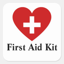 Aangepaste EHBO-kit voor vierkante sticker