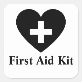Aangepaste EHBO-kit voor vierkante sticker