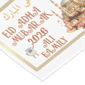 Aangepaste Eid Al-Adha Mubarak  Medium Tafelloper (Hoek)