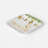Aangepaste "Eid Mubarak" witte gouden lantaarns +  Papieren Bordje (Gebogen)