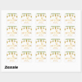 Aangepaste "Eid Mubarak" Witte Gouden Lantaarns + Vierkante Sticker (Vel)