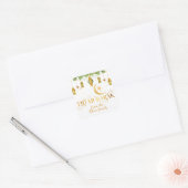 Aangepaste "Eid Mubarak" Witte Gouden Lantaarns + Vierkante Sticker (Envelop)