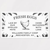 Aangepaste eierdooslabels voor uw boerderij of ach labels (Design 1)