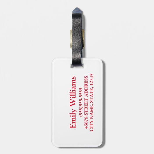 Aangepaste eigen foto bagagelabel (Achterkant verticaal)