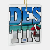 Aangepaste eigen foto-editie Beach Umbrella Typogr Keramisch Ornament (Rechts)