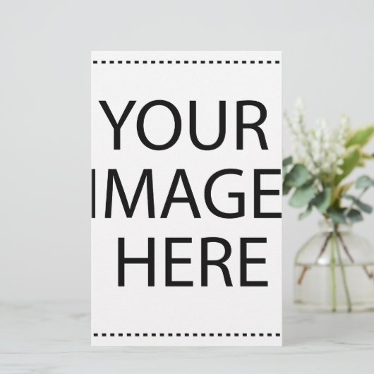 Aangepaste eigen foto en tekst briefpapier (Staand voorkant)