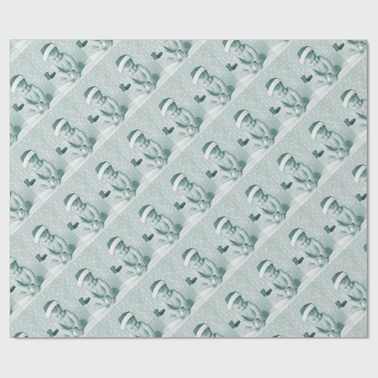 Aangepaste eigen foto en tekst cadeaupapier (Vlak)