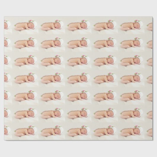 Aangepaste eigen foto en tekst cadeaupapier (Vlak)