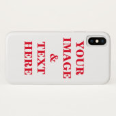 Aangepaste eigen foto en tekst Case-Mate iPhone case (Achterkant (horizontaal))