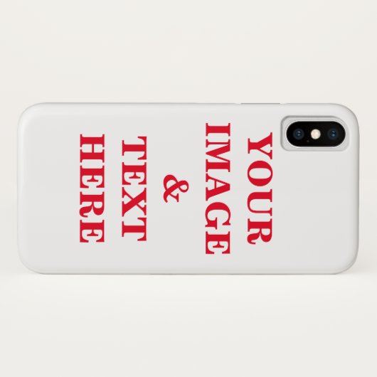 Aangepaste eigen foto en tekst Case-Mate iPhone case (Achterkant (horizontaal))