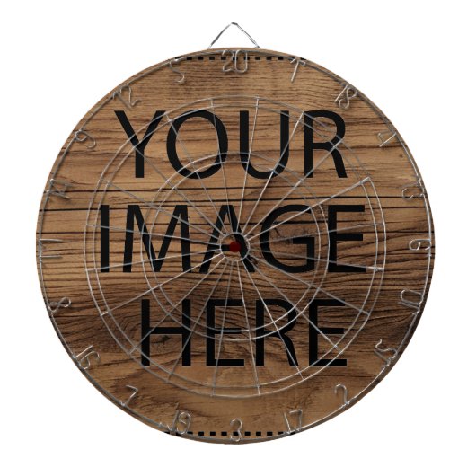 Aangepaste eigen foto en tekst dartbord (Voorkant)