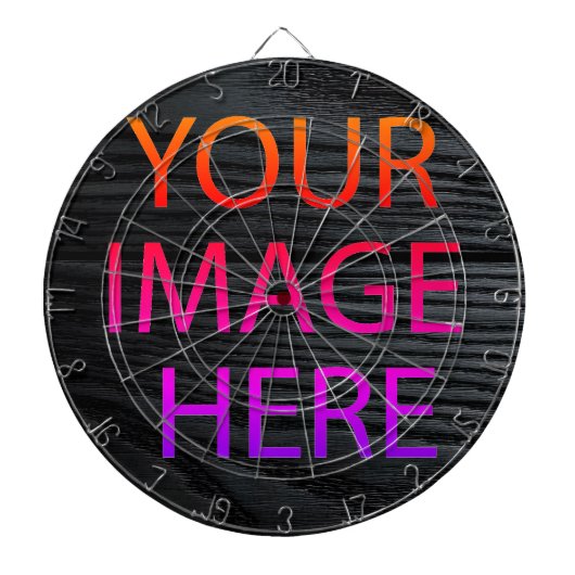 Aangepaste eigen foto en tekst dartbord (Voorkant)