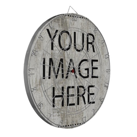 Aangepaste eigen foto en tekst dartbord (Voorkant Links)