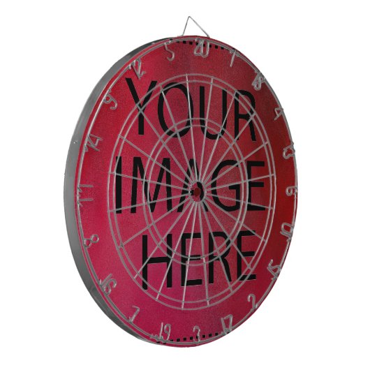 Aangepaste eigen foto en tekst dartbord (Voorkant Links)