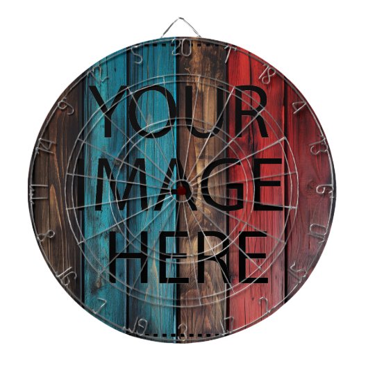 Aangepaste eigen foto en tekst dartbord (Voorkant)