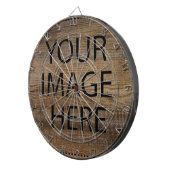 Aangepaste eigen foto en tekst dartbord (Voorkant Rechts)