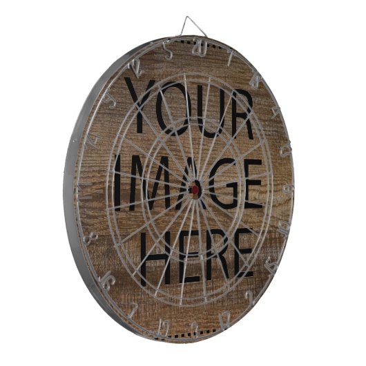 Aangepaste eigen foto en tekst dartbord (Voorkant Links)