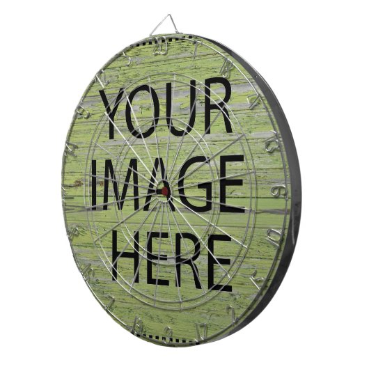 Aangepaste eigen foto en tekst dartbord (Voorkant Rechts)