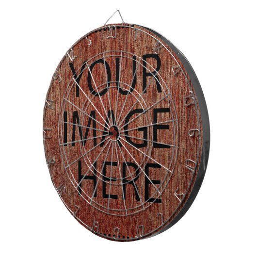 Aangepaste eigen foto en tekst dartbord (Voorkant Rechts)