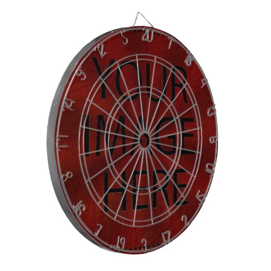 Aangepaste eigen foto en tekst dartbord (Voorkant Links)