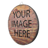 Aangepaste eigen foto en tekst dartbord (Voorkant Rechts)