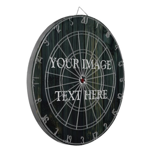 Aangepaste eigen foto en tekst dartbord (Voorkant Links)