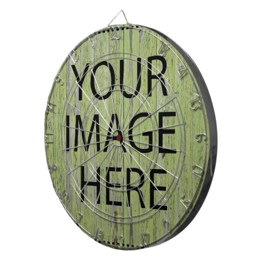 Aangepaste eigen foto en tekst dartbord (Voorkant Rechts)