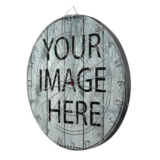 Aangepaste eigen foto en tekst dartbord (Voorkant Rechts)