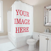 Aangepaste eigen foto en tekst douchegordijn (In situ)