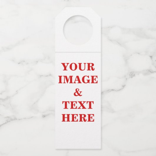 Aangepaste eigen foto en tekst flessenhanger (Voorkant)