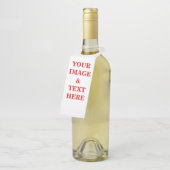 Aangepaste eigen foto en tekst flessenhanger (Schuin)