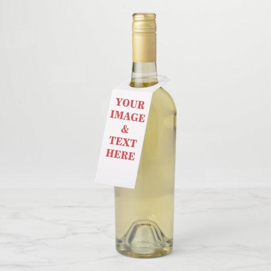 Aangepaste eigen foto en tekst flessenhanger (Schuin)