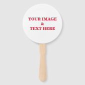 Aangepaste eigen foto en tekst handwaaier (Voorkant)