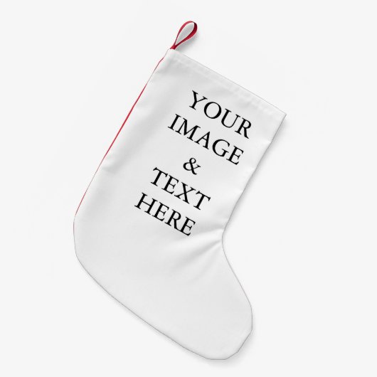 Aangepaste eigen foto en tekst kleine kerstsok (Voorkant (Hangend))