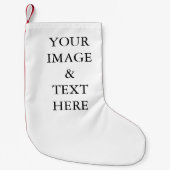 Aangepaste eigen foto en tekst kleine kerstsok (Voorkant)