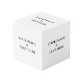 Aangepaste eigen foto en tekst kubus (Voorkant hoekig)