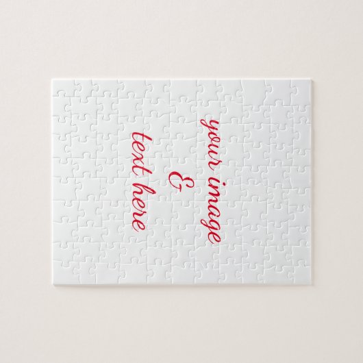 Aangepaste eigen foto en tekst legpuzzel (Horizontaal)