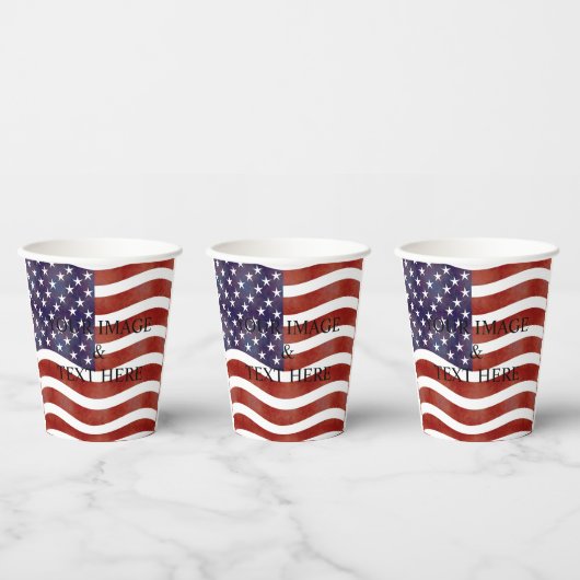 Aangepaste eigen foto en tekst papieren bekers (Multi)