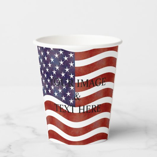 Aangepaste eigen foto en tekst papieren bekers (Voorkant)