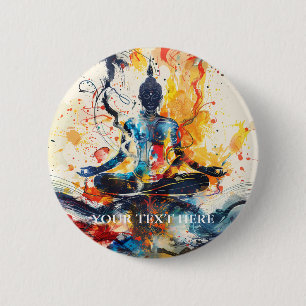 Aangepaste eigen foto en tekst ronde button 5,7 cm