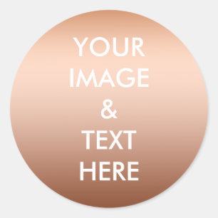 Aangepaste eigen foto en tekst ronde sticker