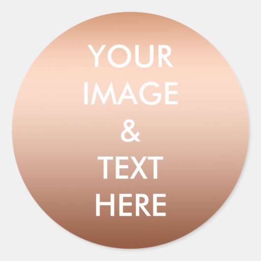 Aangepaste eigen foto en tekst ronde sticker (Voorkant)