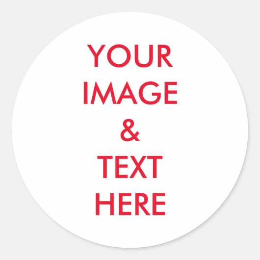 Aangepaste eigen foto en tekst ronde sticker (Voorkant)