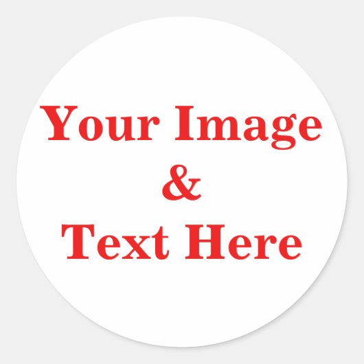 Aangepaste eigen foto en tekst ronde sticker (Voorkant)